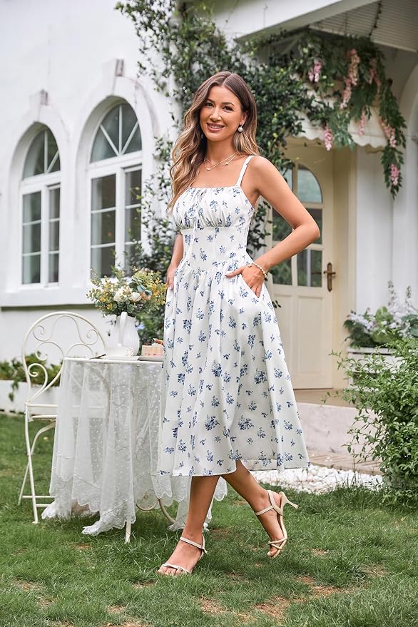 White Navy Floral