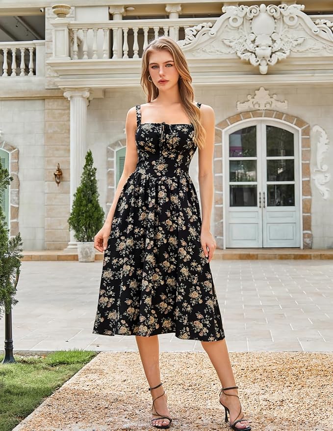 Black Beige Floral