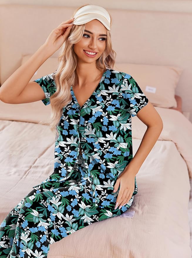 Black and Blue Floral