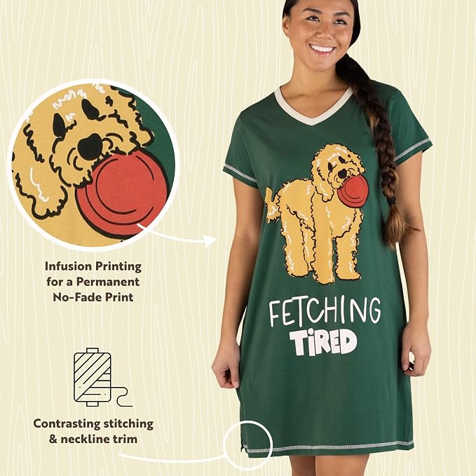 Dark Green Fetching Tired Nightshirt