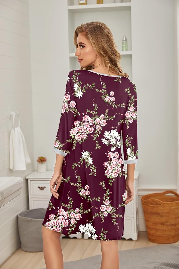 Floral Wine Red