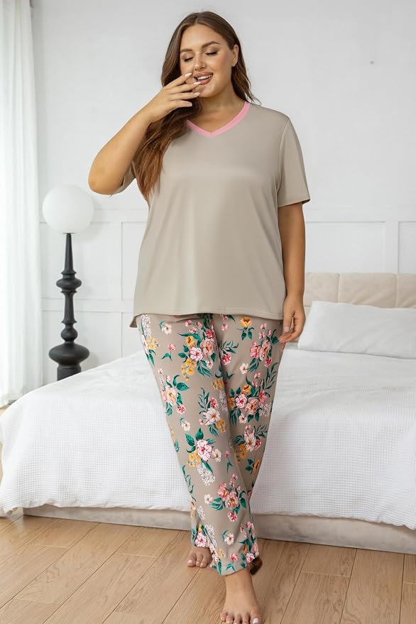 Pink Flowers/Light Green