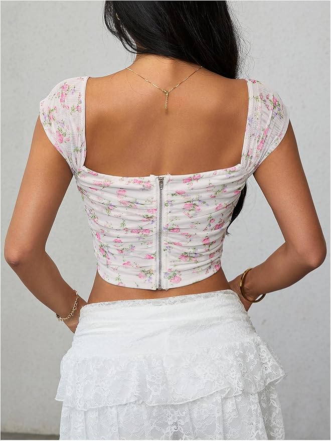 White Pink Floral