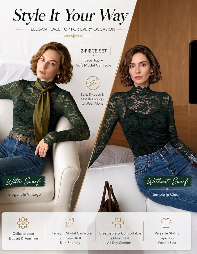 Dark Green & With Camisole