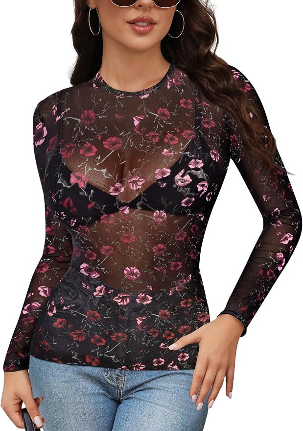 Black Print Flower