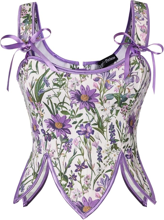 White Purple Floral