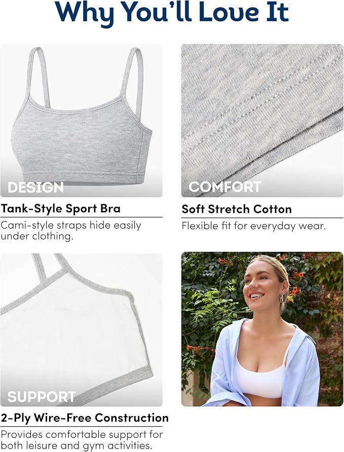 Heather Grey/White/White/Blue Heather 4-pack