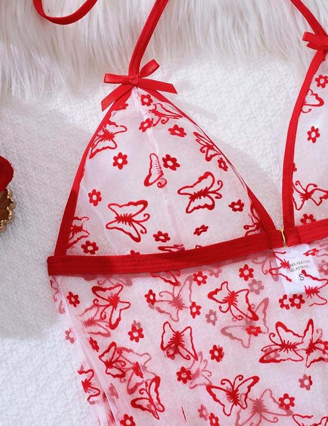 Tie-strap Red Butterfly
