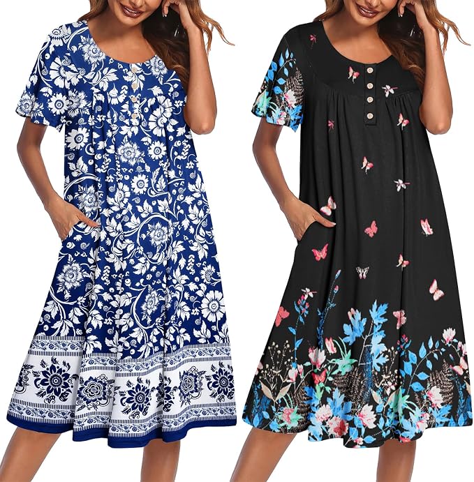 Bohemian Flowers Blue/Butterfly Black