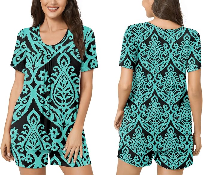 Floral Blue Green