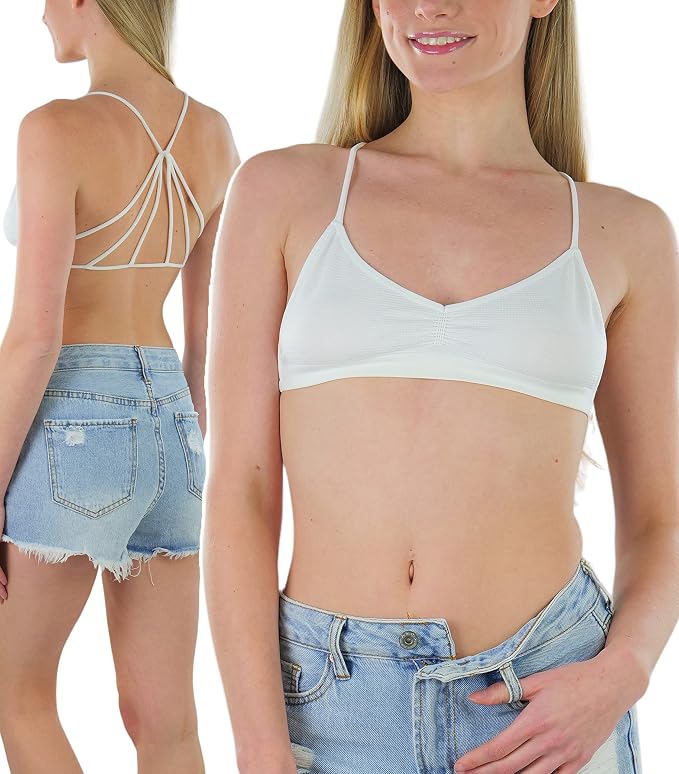 Strappy Back V-neck - White