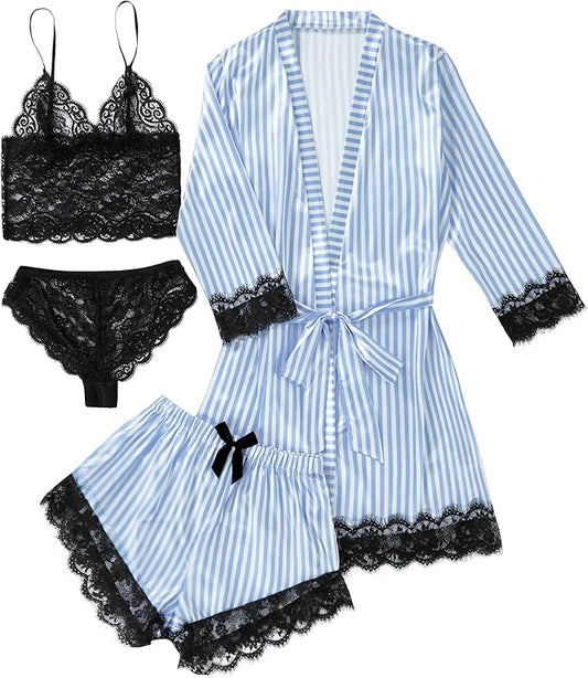 Blue and White Stripes