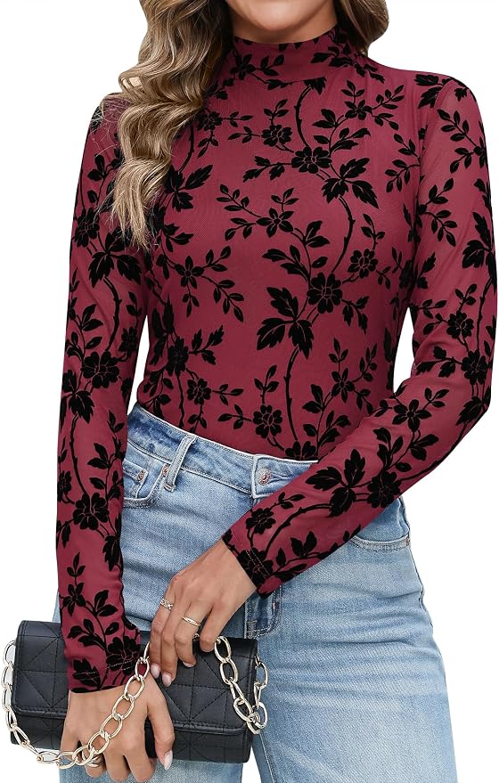 Burgundy Velvet Floral
