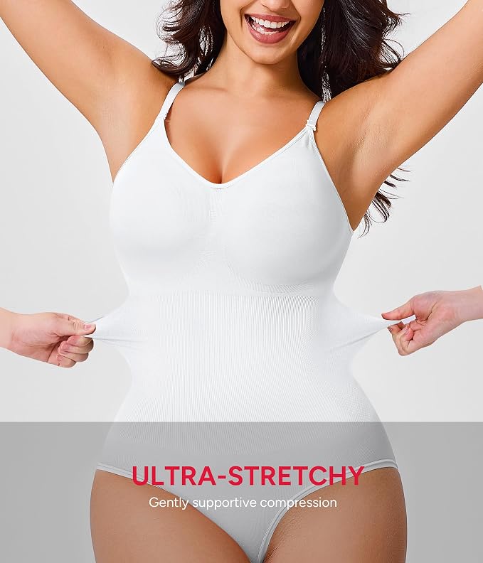 White V Neck Bodysuit