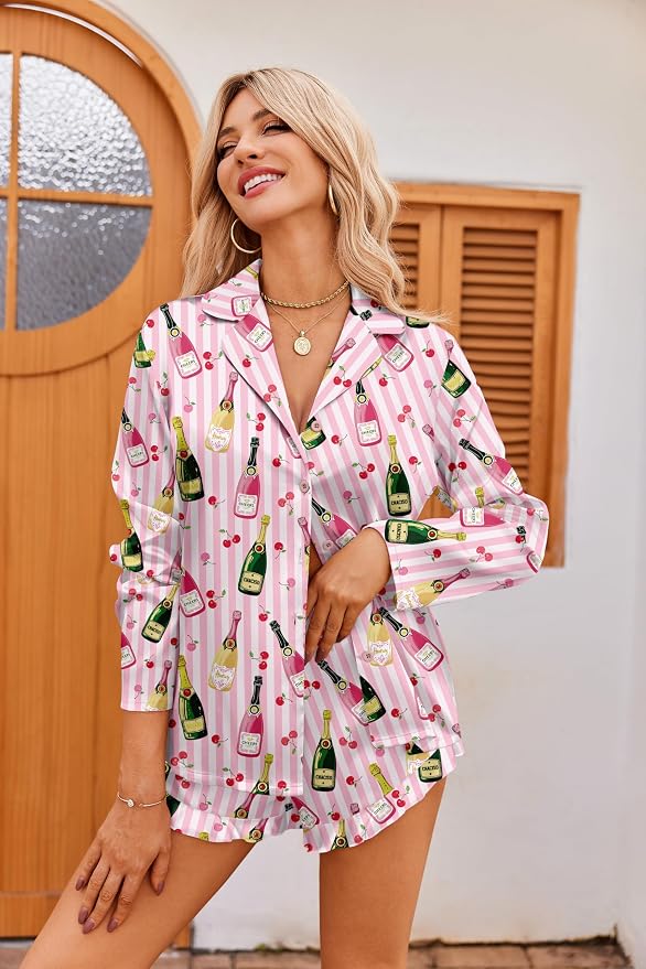 Striped Wine Bottle