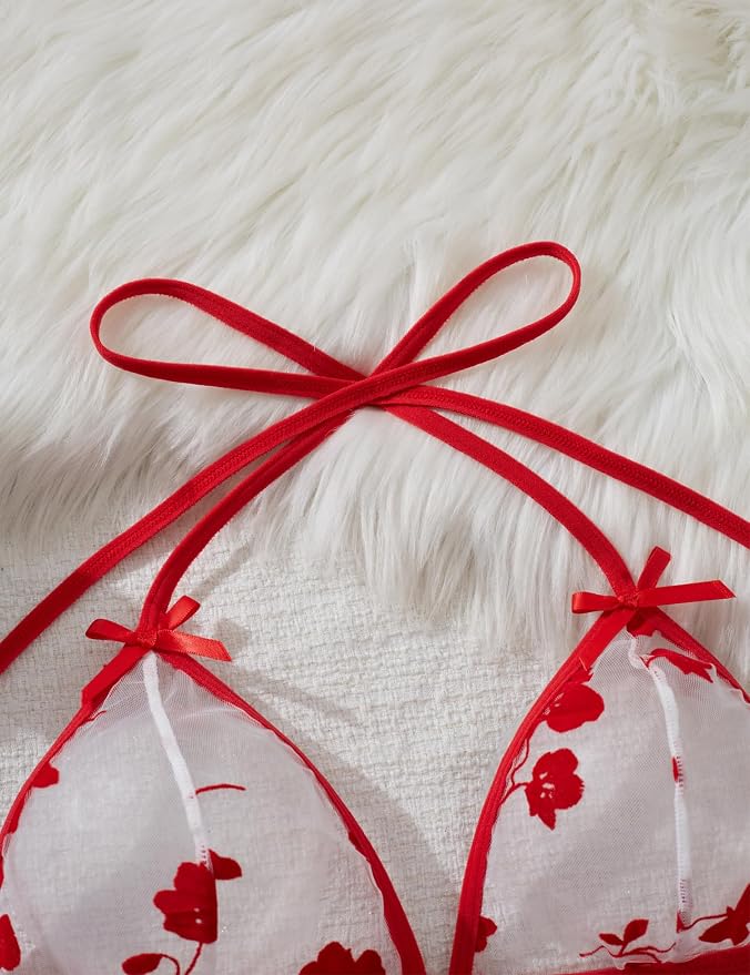 Tie-strap Red Flowers