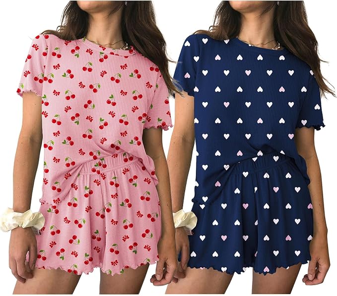 Pink Cherry/Blue Heart