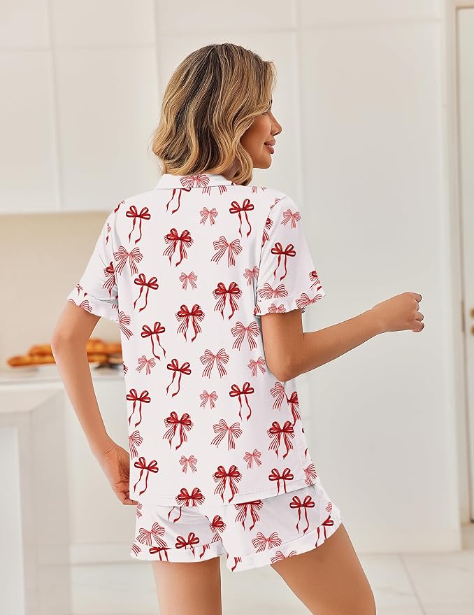 White With Red Bow