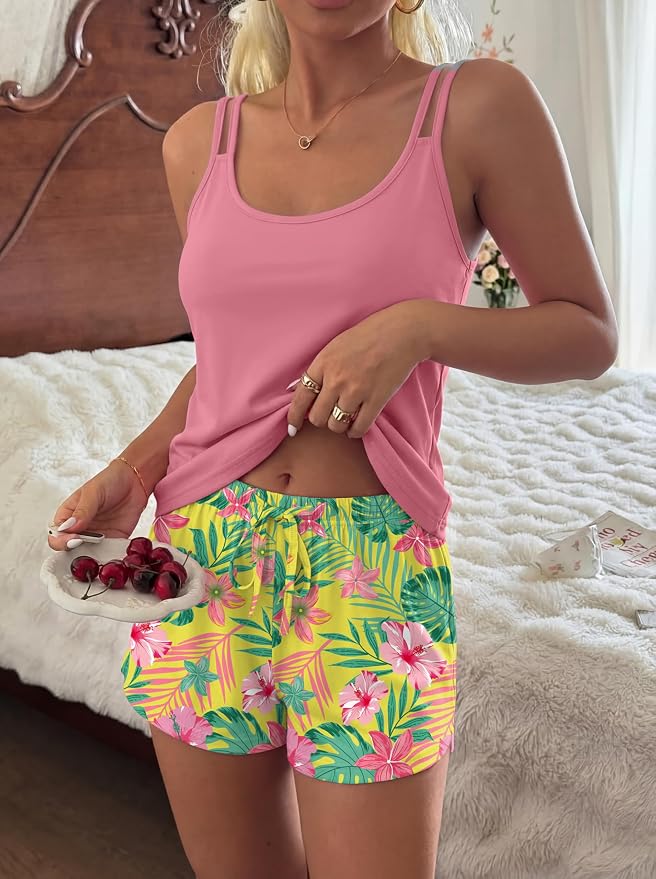 Hawaiian Pink Floral Leaves