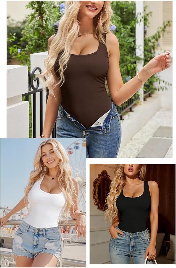 Black White Camel Wide-strap Tank Top