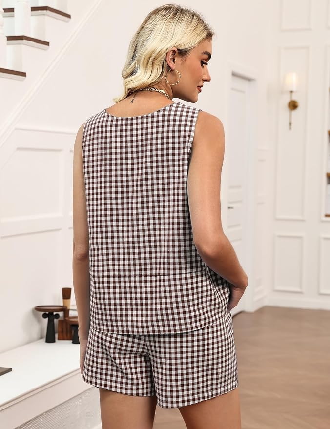 Brown & White Checkered