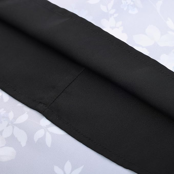 Black Blue-rose Floral