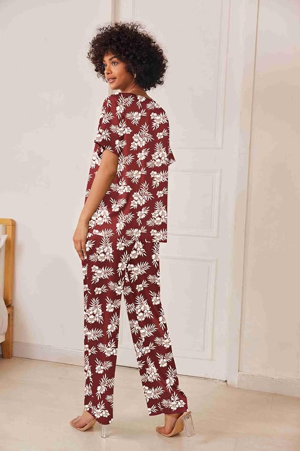 Floral Wine Red