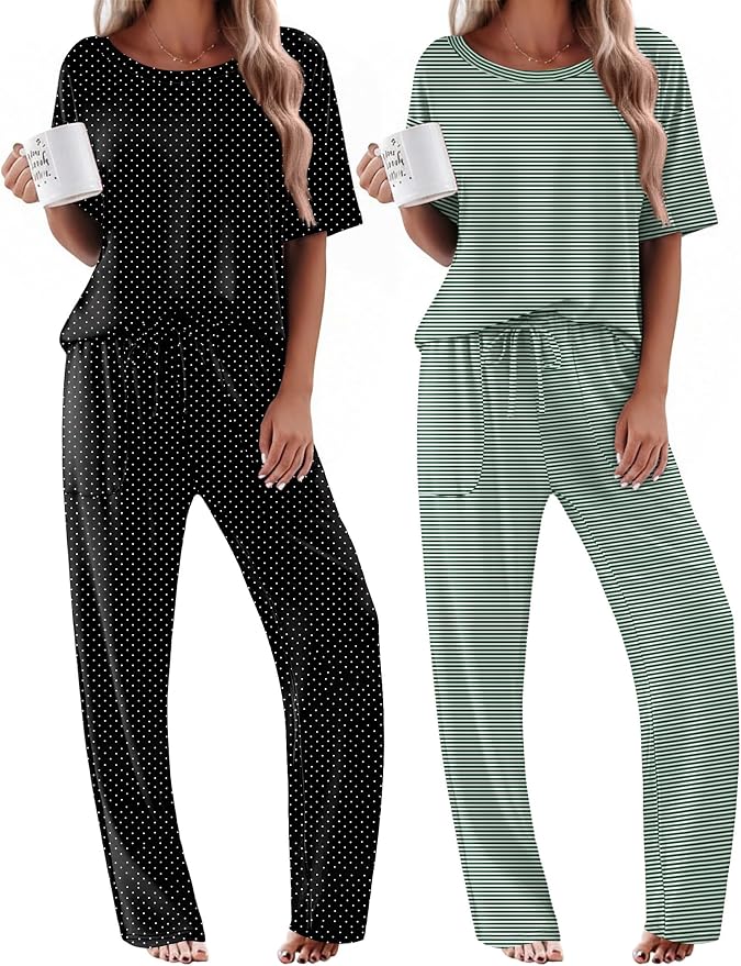 Green Striped/Black Dots