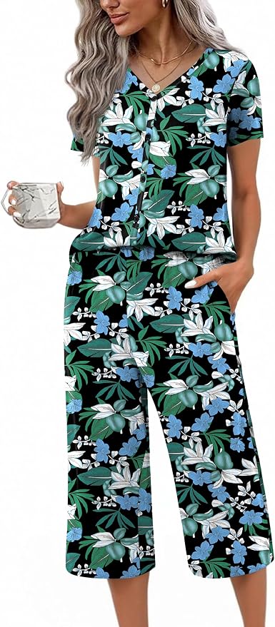 Black and Blue Floral