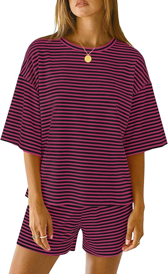 Black Pink Striped