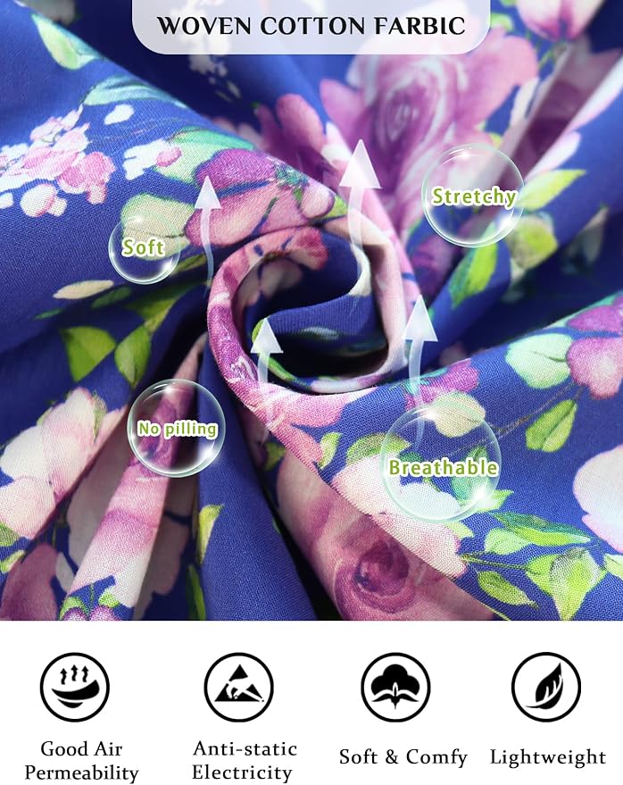 Woven-100% Cotton Pink, Purple, Rose