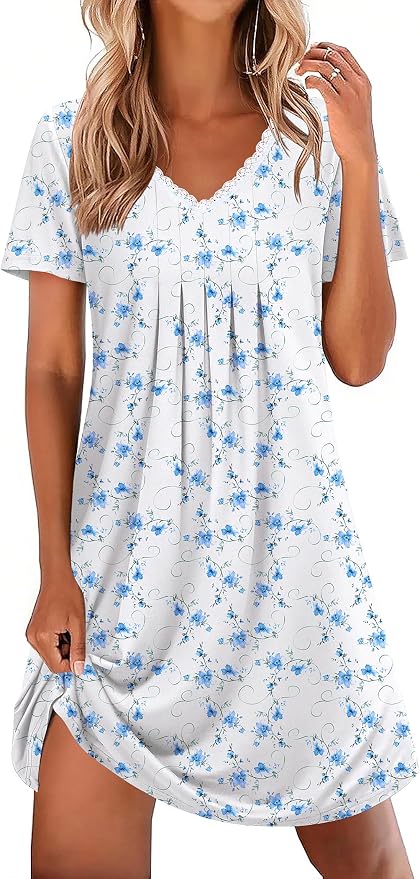 Floral Blue White