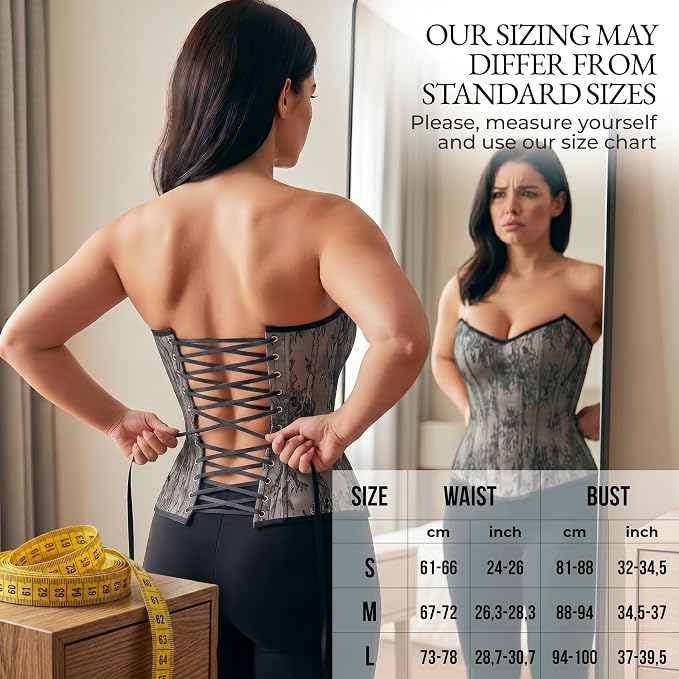 Grey Lace - Measure Your Body & Use the Size Chart!