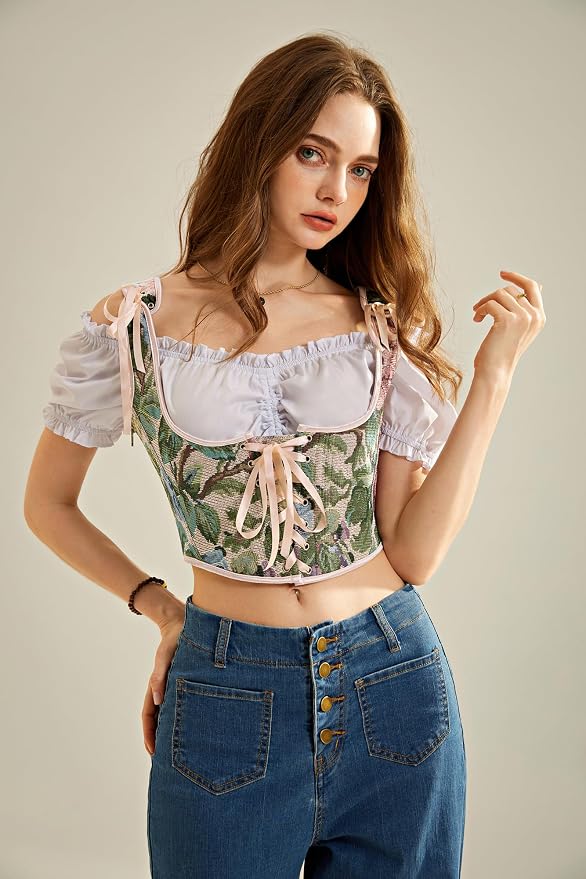 Beige Green Floral