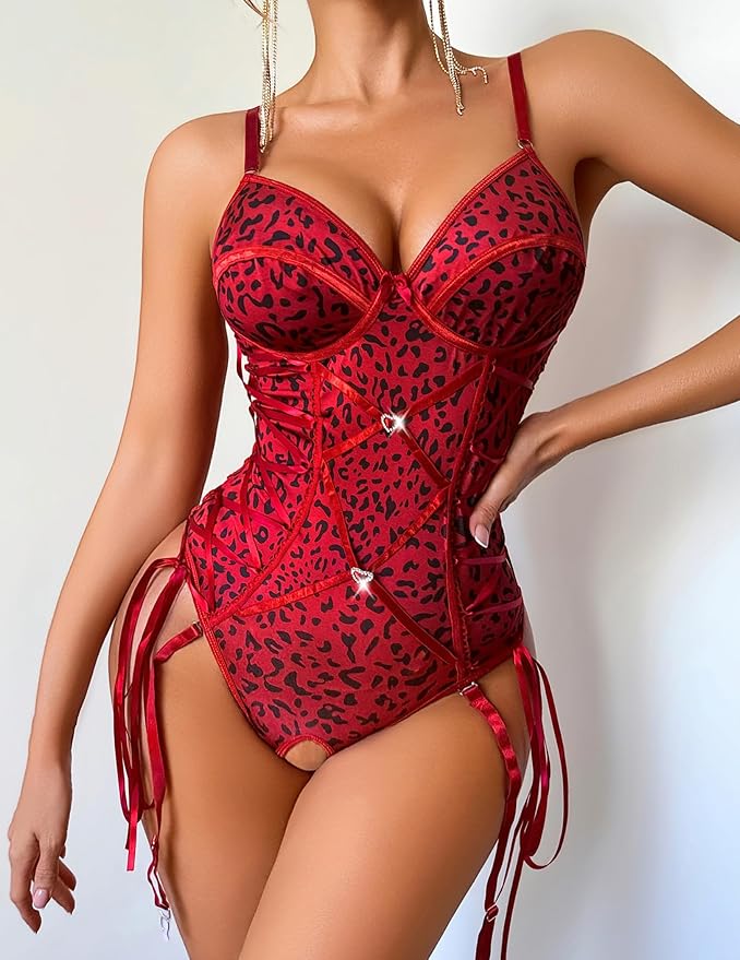 A-red Leopard Print