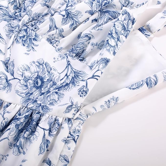 White Navy Floral