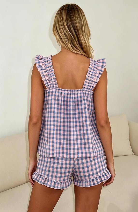 H-ruffle Purple Plaid