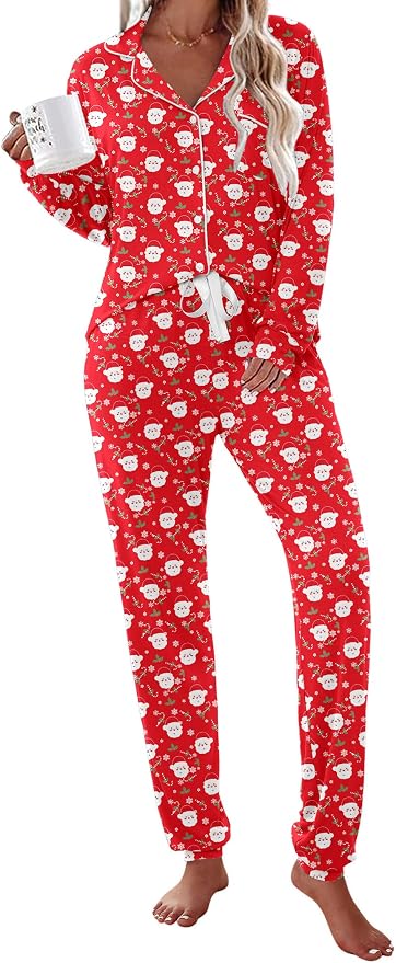 Christmas Red With Santa Pattern