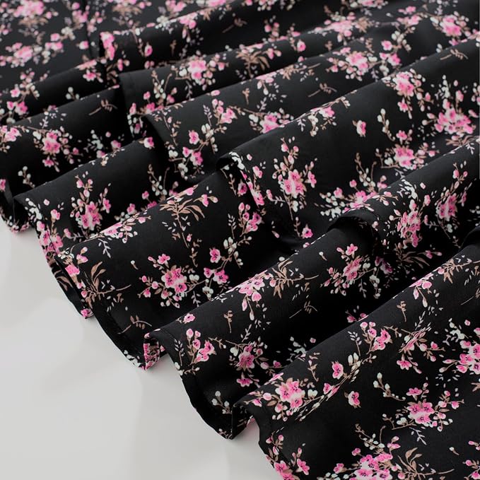 Black Brown Orange Floral