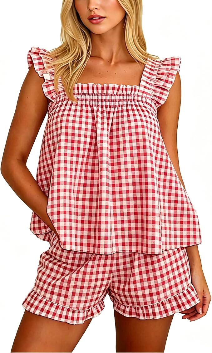 H-ruffle Red Plaid