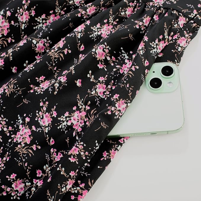 Black Brown Orange Floral