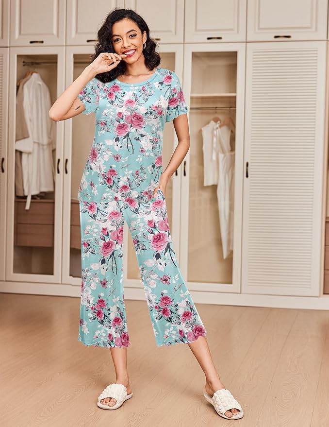 Grey/Rose Print