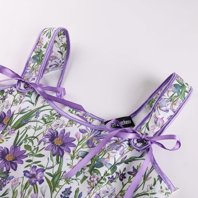 White Purple Floral