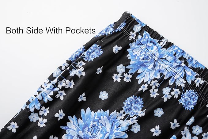 Blue Flowers/Black