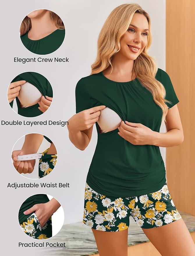 A Floral Dark Green
