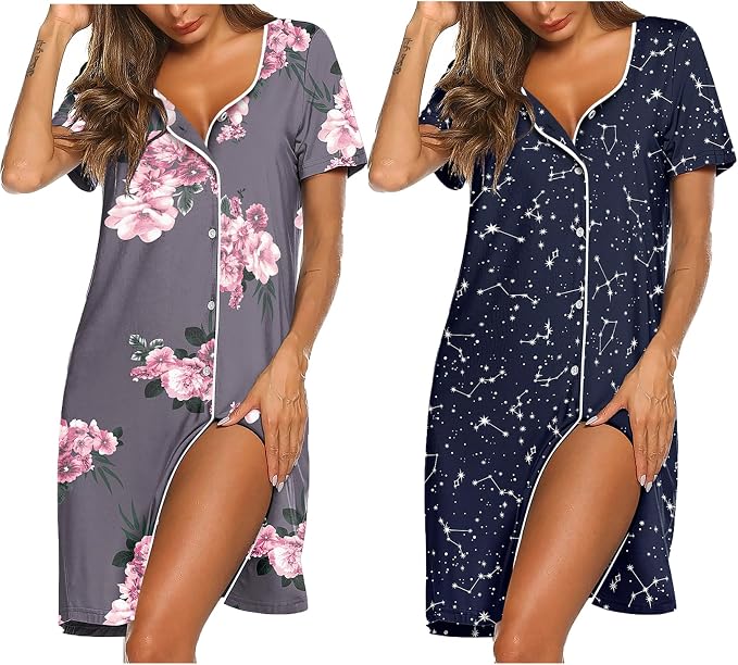 Grey Floral/Blue Star