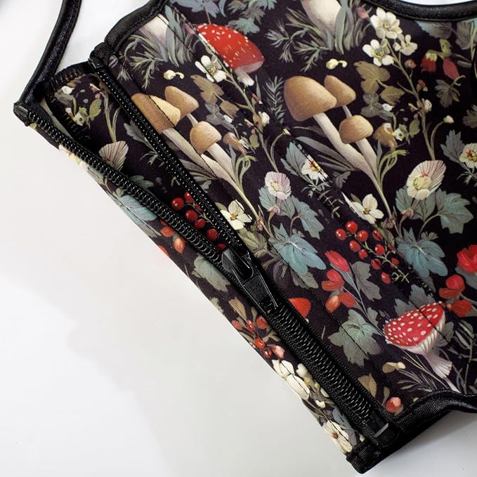 Black Green-red Floral