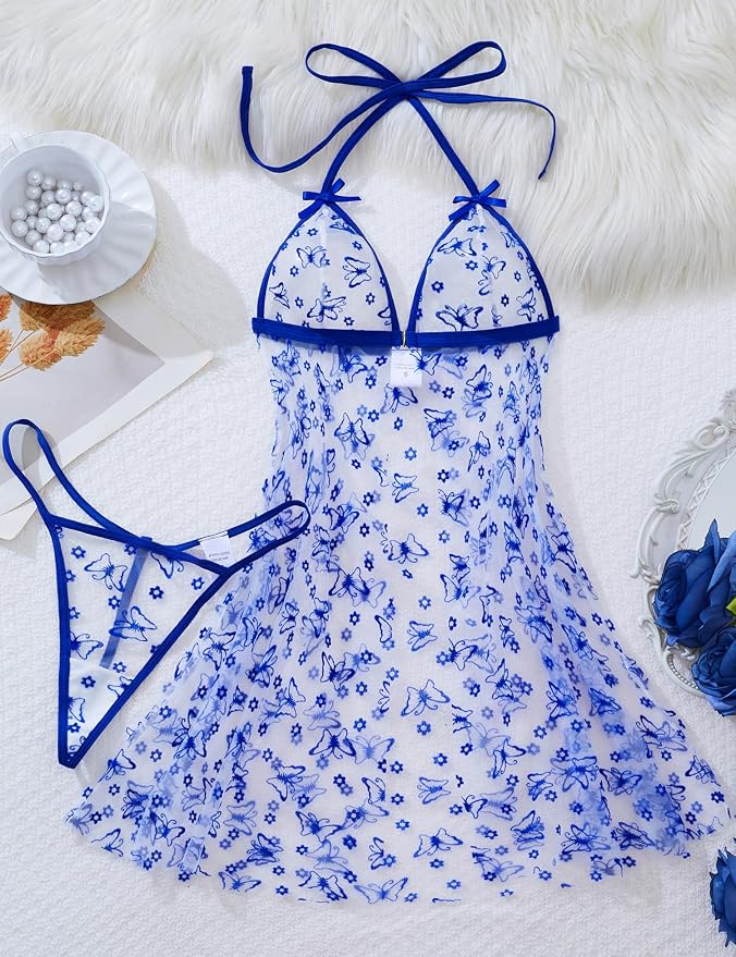 Tie-strap Blue Butterfly