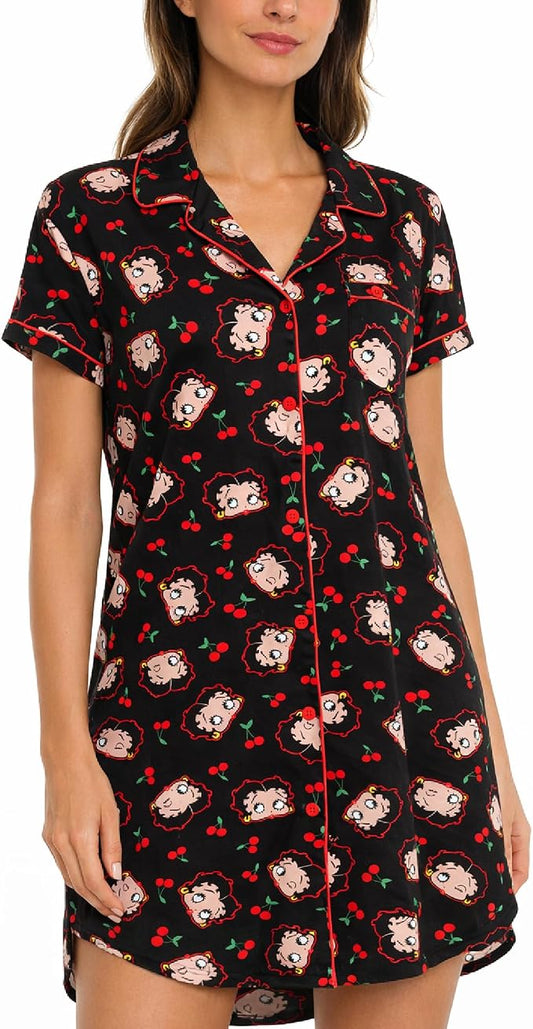 Black Betty Boop Cherries Print