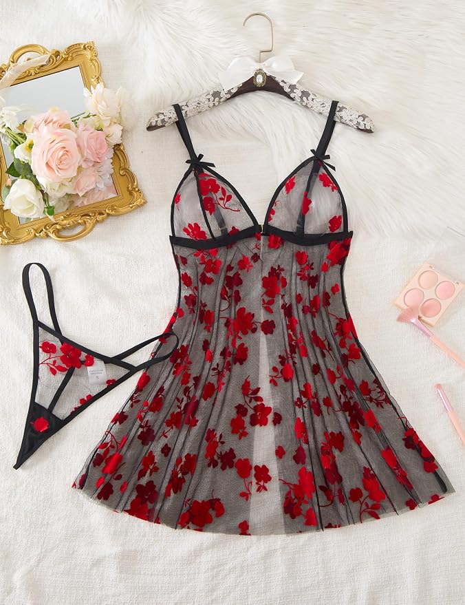 Black/Red Flowers